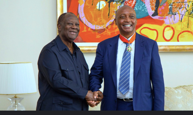 President Ouattara and Ivorian Government confers CAF President Dr Motsepe with the highest Ivorian Award, the “Commander of the National Order”