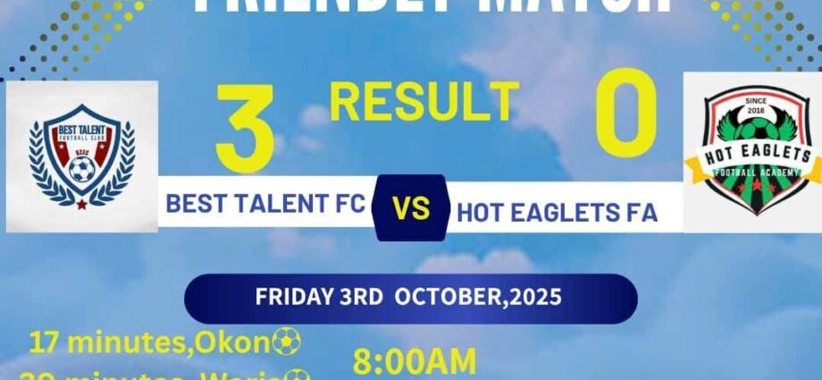 Double Banter as Best Talent thrash Hot Eaglets FA 3-0, Pip Flexy89 FA