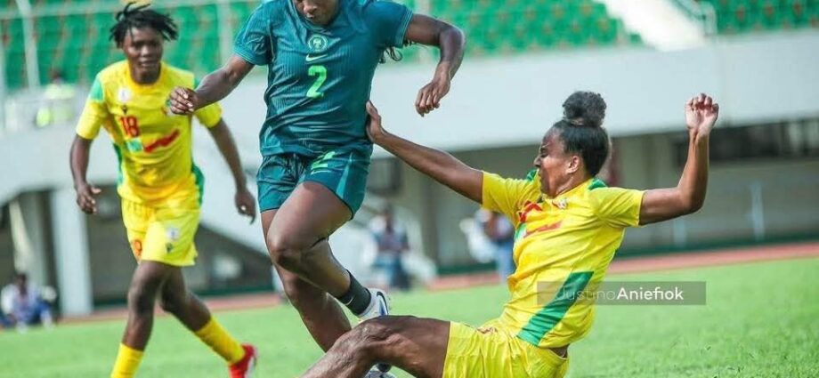 WAFCON26Q: Super Falcons of Nigeria Beat Amazons of Benin 2-0 in Lome. WAFCON26Q: Super Falcons of Nigeria Beat Amazons of Benin 2-0 in Lome.