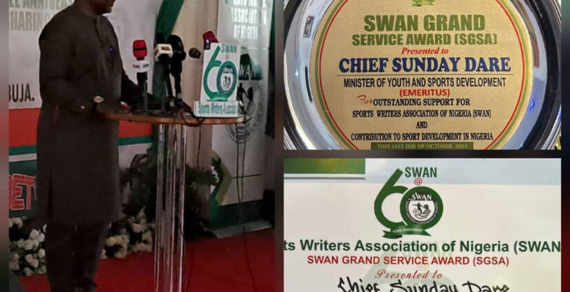 Sunday Dare Honored with prestigious Award by SWAN