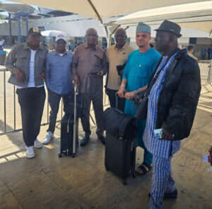 United Front: ANFASSC President, NFF President, NFF General Secretary and SSA to the President Arrive in Morocco for World Cup Qualifier Playoff