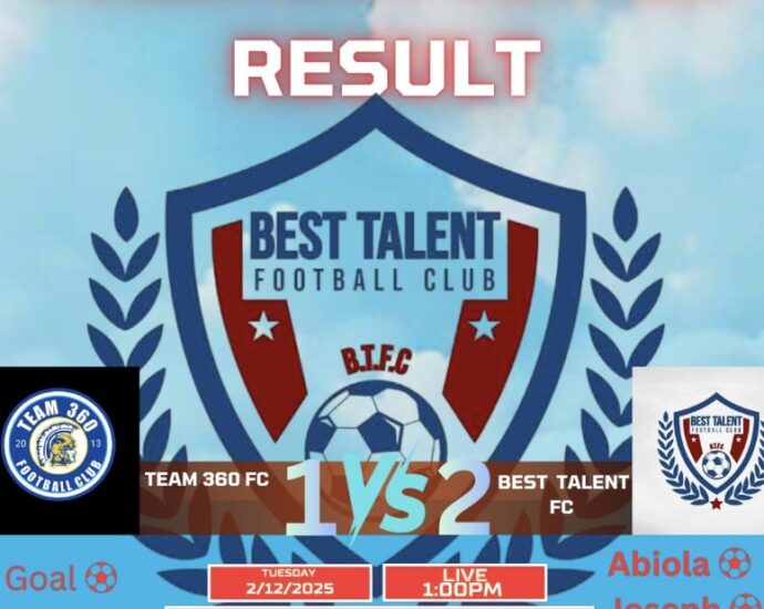 Pre-season friendly: Best Talent FC down Team 360 FC in Lagos